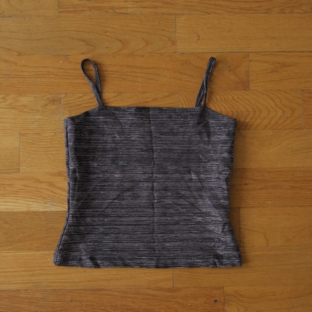 Vintage Tank Top Womens Purple Metallic Shimmer Cami Y2K Aesthetic M Festival - Picture 5 of 9